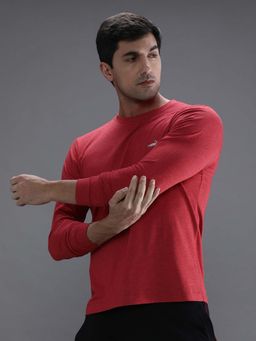 Crocodile - Red Solid/Plain Slim Fit T-Shirt
