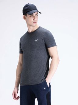 Crocodile - Charcoal Solid/Plain Slim Fit T-Shirt