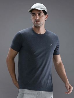 Crocodile - Blue Solid/Plain Slim Fit T-Shirt