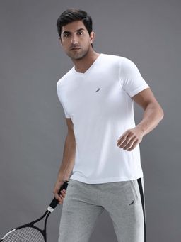 Crocodile - White Solid/Plain Slim Fit T-Shirt