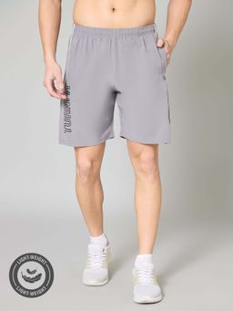 TURNFIT - Grey Printed Regular Fit Shorts