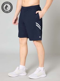 TURNFIT - Navy Blue Solid/Plain Regular Fit Shorts