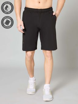 TURNFIT - Black Solid/Plain Regular Fit Shorts