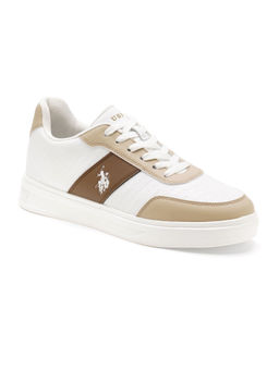 U.S. POLO ASSN. - Men CORT Off White & Brown Sneakers