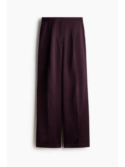 H&M - Women Purple Crinkled Tailored Trousers