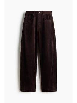 H&M - Women Brown Cotton Corduroy Barrel Jeans