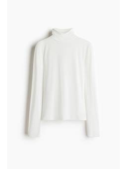 H&M - Women White Long-Sleeved Turtleneck Top