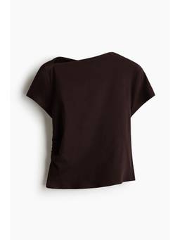 H&M - Women Brown Draped Asymmetric Top