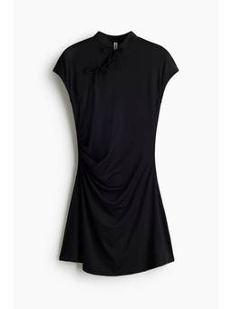 H&M - Women Black Draped Tie-Detail Dress