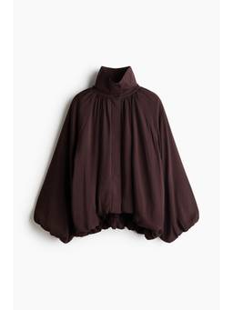 H&M - Women Brown Bubble-Hem Modal Jacket
