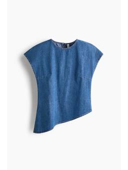 H&M - Women Blue Asymmetric Denim Top