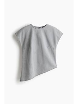 H&M - Women Grey Asymmetric Denim Top