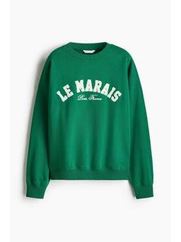 H&M - Women Green Loose-Fit Sweatshirt