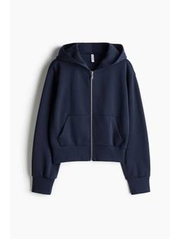 H&M - Women Blue Zip-Through Hooded Jacket