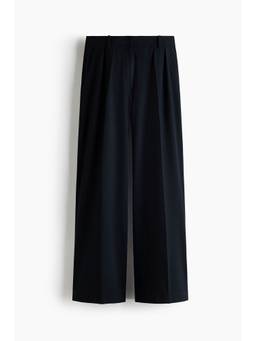 H&M - Women Navy Blue Four-Way Stretch Wide Trousers