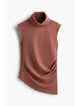 H&M - Women Orange Draped High-Neck Top