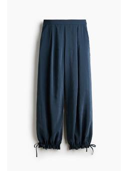 H&M - Women Blue Tie-Detail Balloon Trousers