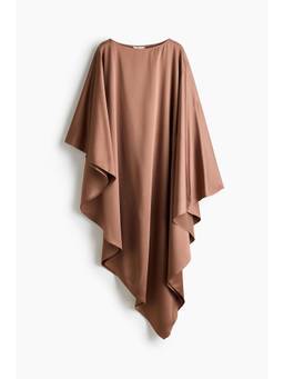 H&M - Women Brown Satin Cape Dress