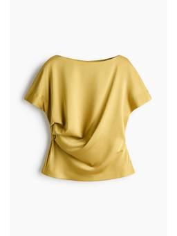 H&M - Women Yellow Draped Satin Top