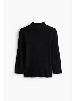 H&M - Women Black Rib-Knit Turtleneck Top