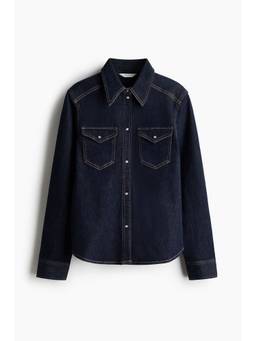 H&M - Women Navy Blue Denim Shirt
