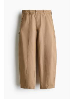 H&M - Women Beige Barrel Cargo Trousers