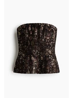 H&M - Women Black Brocade Bandeau Top