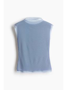 H&M - Women Blue Layered Mesh Top