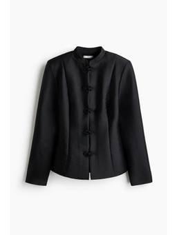 H&M - Women Black Knot-Button Jacket