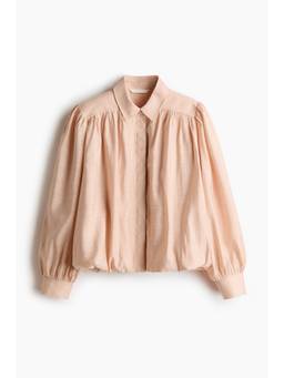 H&M - Women Beige Full-Sleeved Bubble-Hem Jacket