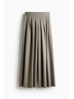 H&M - Women Grey Wide Pleated Trousers