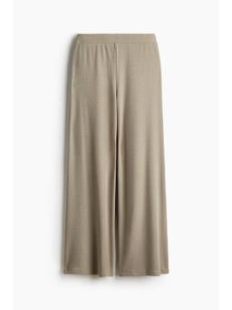 H&M - Women Beige Loose-Fit Pull-On Trousers