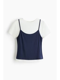 H&M - Women Blue Layered Jersey Top