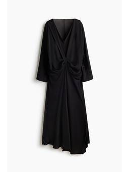 H&M - Women Black Draped Satin Dress
