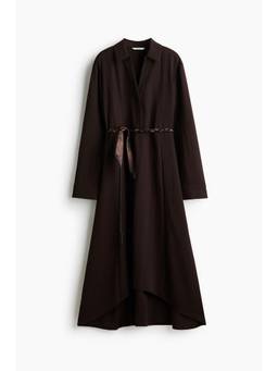 H&M - Women Brown Belt-Detail Flared Dress