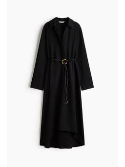 H&M - Women Black Belt-Detail Flared Dress