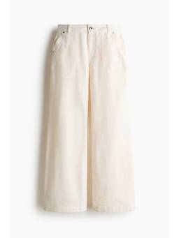 H&M - Women White Wide-Leg Cotton Twill Jeans