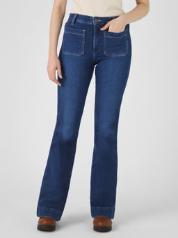 Wrangler - Women Blue Flare High Rise Light Fade Jeans