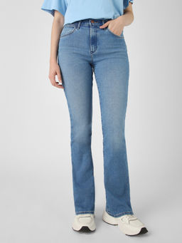 Wrangler - Women Blue Boot Cut Fit High Rise Jeans