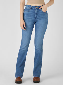 Wrangler - Women Blue Boot Cut Fit High Rise Jeans