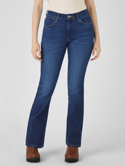 Wrangler - Women Blue Boot Cut Fit High Rise Jeans