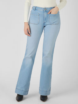 Wrangler - Women Blue Flare High Rise Light Fade Jeans