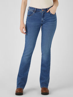 Wrangler - Women Blue Boot Cut Fit Mid Rise Jeans