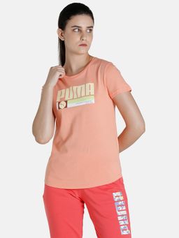 Puma - Graphic Sw Logo Women Peach T-shirt