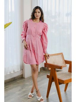 Bakhiya Jaipur - Victoria Cotton Solid Mini Dress