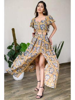 Bakhiya Jaipur - Jasmine Floral Crop Top with Skirt