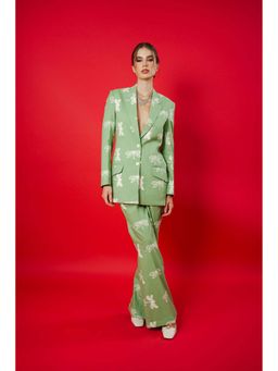 Bakhiya Jaipur - Flutter Green Printed Co-Ord Set