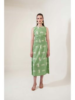 Bakhiya Jaipur - Firefly Cotton Printed Midi Dress