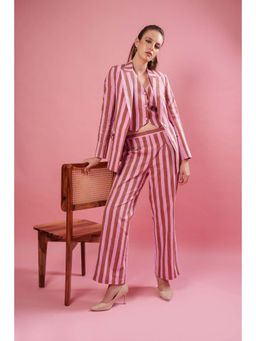 Bakhiya Jaipur - Rosewood Stripes Co-Ord Set