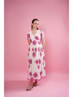 Bakhiya Jaipur - Rosina Cotton Floral Midi Dress